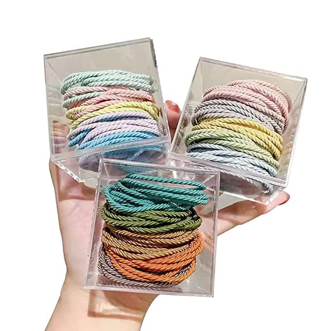 GITGRNTH Hair Band for Women & Girls - Rubber Band - Elastic Ponytail Hairband Ties Accessories Soft Cotton Stretchable Rubber Bands, Non-Slip For Medium, Thick & Thin Hair, Pain-Free (Multi-colored) (Elastic_45 pcs, Regular) - Image 3