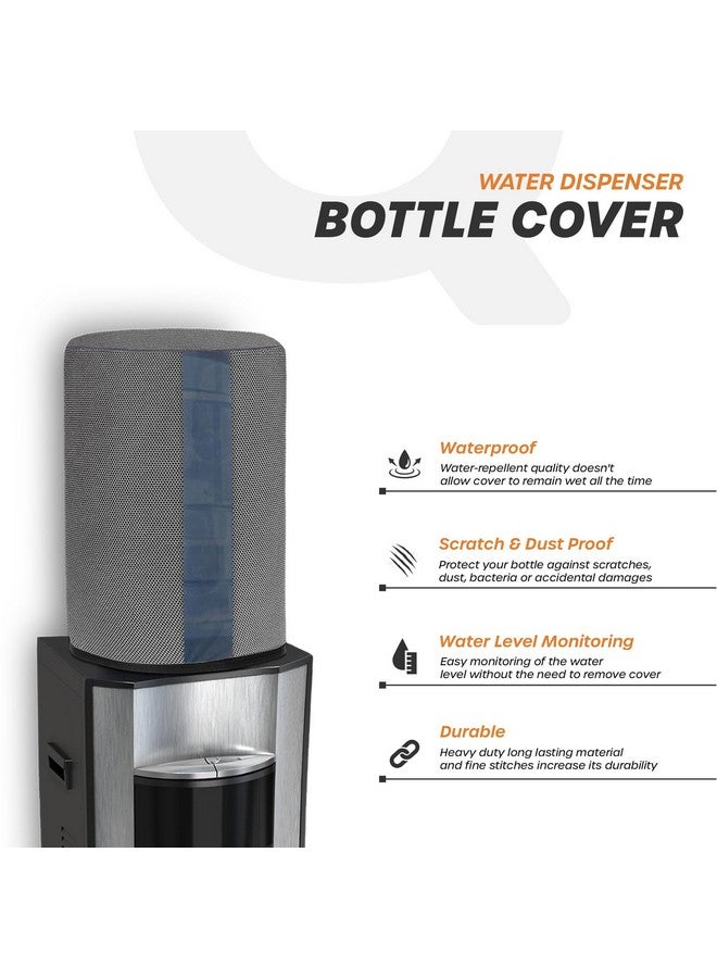 Cranique 20 ltr / litre Water Dispenser Bottle Jar Cover with Transparent Strap (Black & Grey Pack of 2) - Image 2