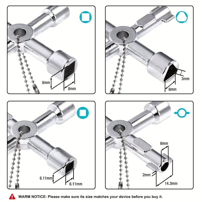 CINACE Universal Water Valve Key Two Pack for Faucets And Connectors - Image 2