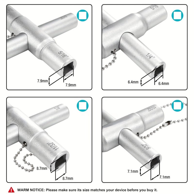 CINACE Universal Water Valve Key Two Pack for Faucets And Connectors - Image 3