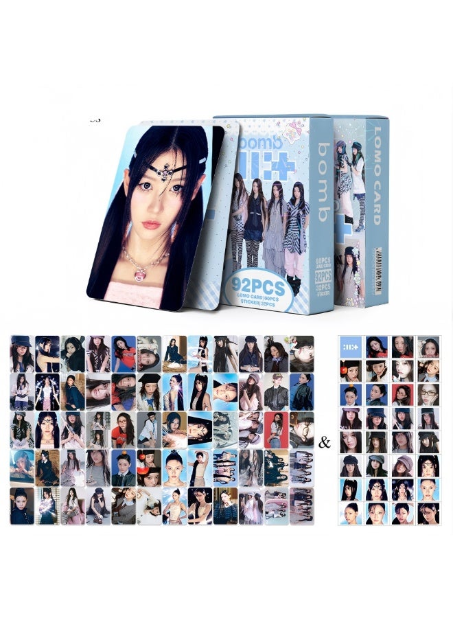 ILLIT Lomocard & Sticker Set – 92PCS (60 Lomocards + 32 Random Stickers) | Aesthetic Photo Card Collection for K-Pop Fans