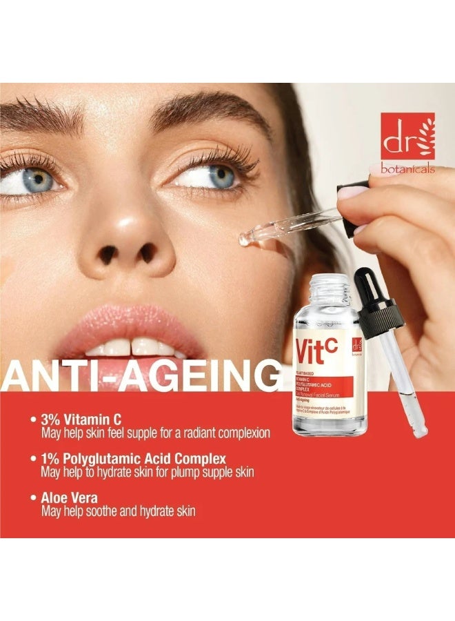 DR BOTANICALS Dr. Botanicals Vitamin C Polyglutamic Acid Complex Advanced Renewal Facial Serum 30ml - Image 2