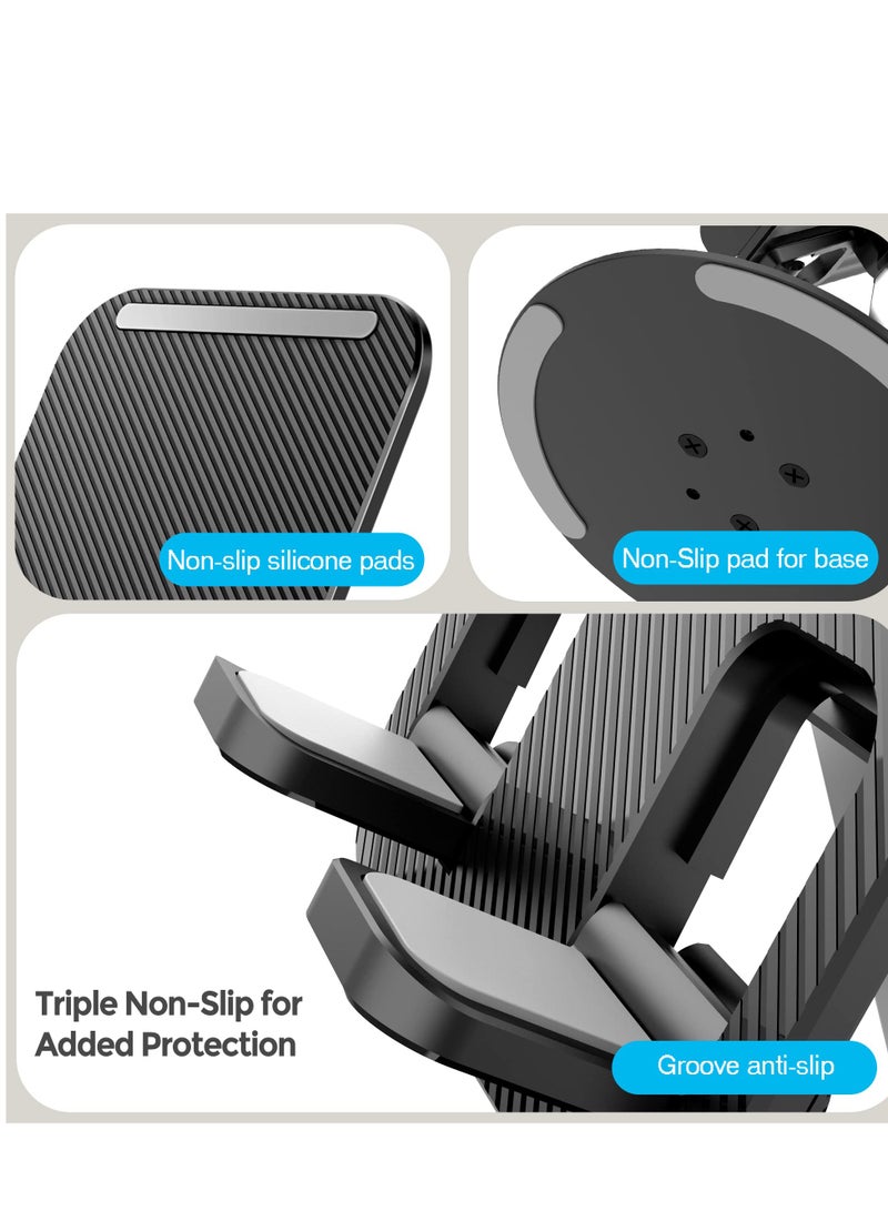 360 Degree Rotating Adjustable Phone Stand for Desk Compatible with iPhone 15 Pro Samsung Galaxy Tablets Black - Image 5