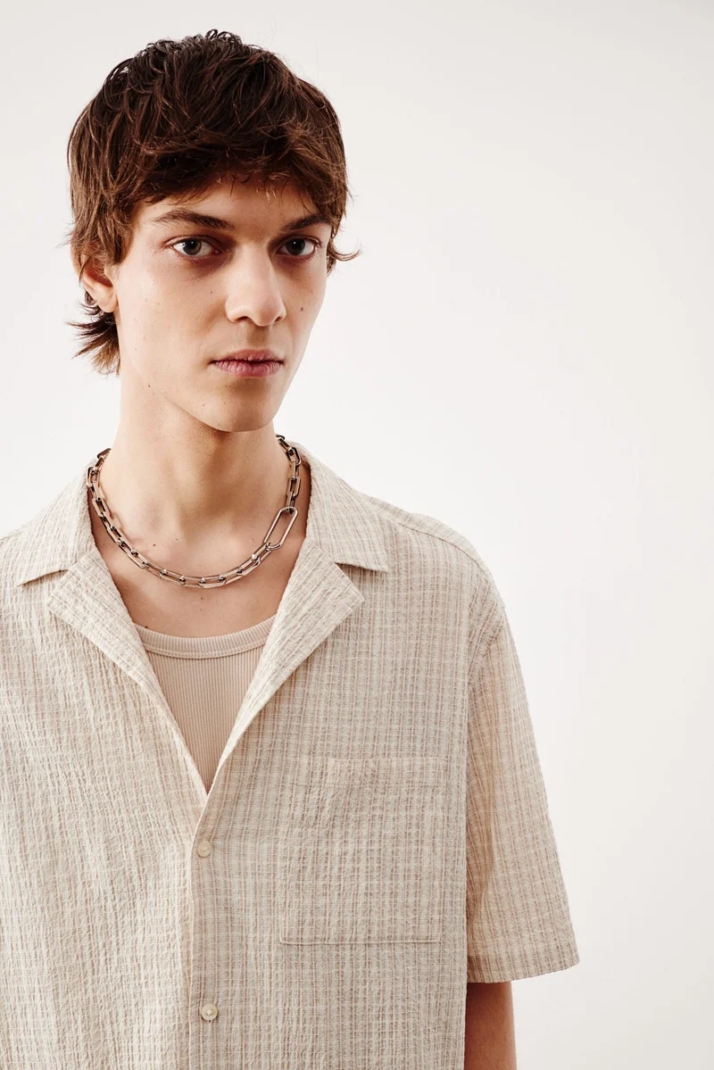 H&M Loose Fit Seersucker resort shirt