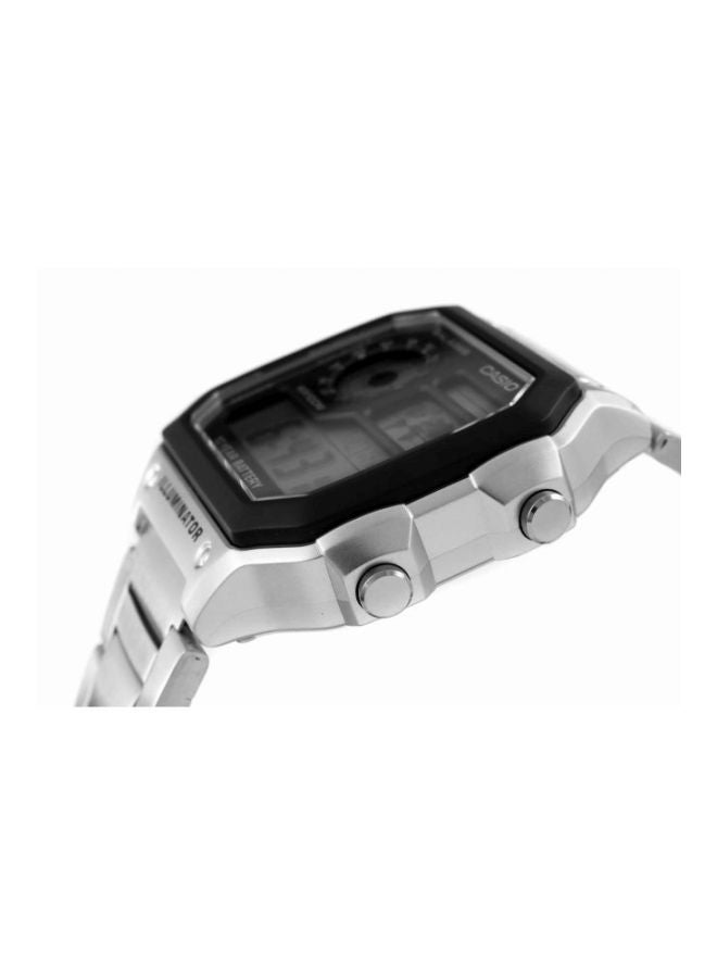 CASIO Men Water Resistant Stainless Steel Digital Watch AE 1200WHD- 1A - 42 mm - Silver - Image 3