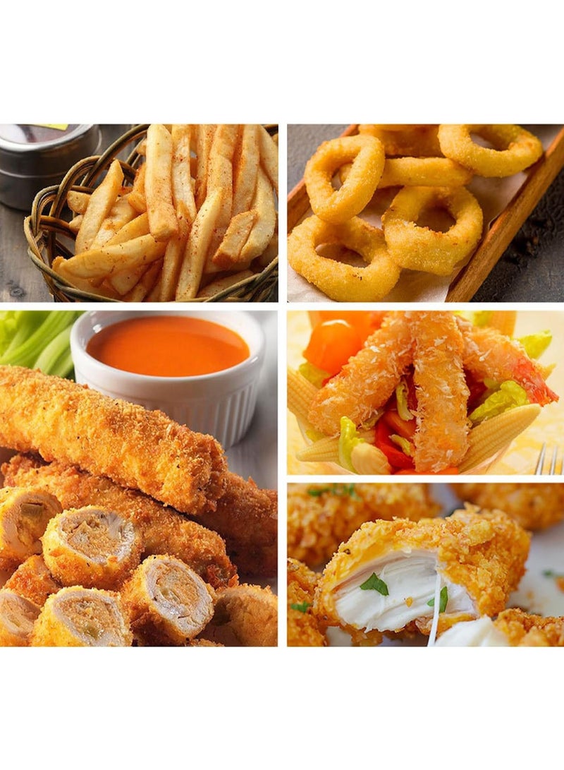 دوتس مقلاة دوتس العميقة 4 لتر 2000 واط مع سلات من الفولاذ المقاوم للصدأ وسلة قابلة للإزالة مع غطاء مع نافذة عرض للمطبخ والحفلات - Image 2