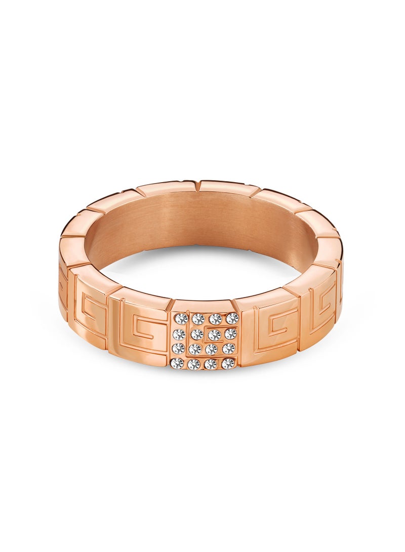 Guy Laroche Audrey Rosegold Finger Ring for Women with Crystals - Image 1