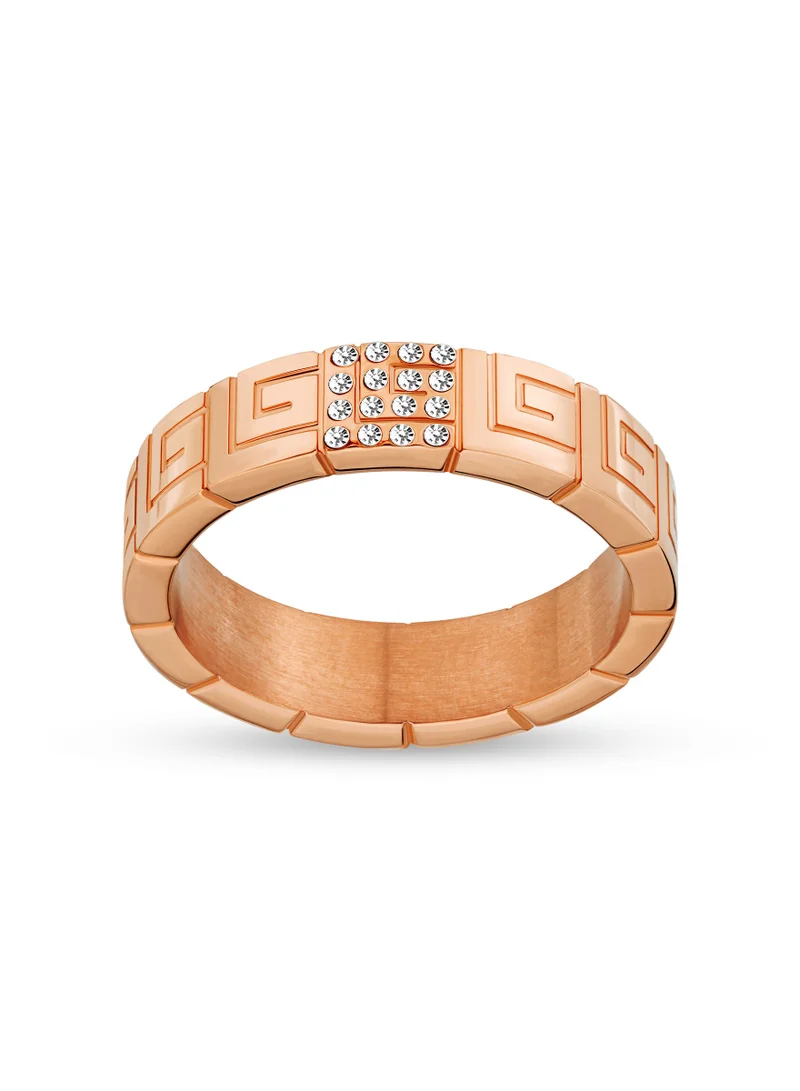 Guy Laroche Audrey Rosegold Finger Ring for Women with Crystals