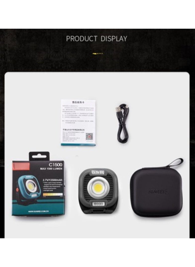 Camping Light,13500mAh Rechargeable Work Light,1500LM Camping Lantern with 6 Modes 4 Lighting Colors and Dimmable Brightness,Magnetic Base,IPX5 Inspection Lamp for Camping, Night Fishing, Emergency,Power Cut - Image 2