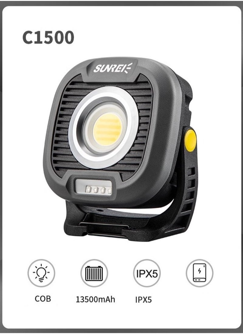 SUNREI Camping Light,13500mAh Rechargeable Work Light,1500LM Camping Lantern with 6 Modes 4 Lighting Colors and Dimmable Brightness,Magnetic Base,IPX5 Inspection Lamp for Camping, Night Fishing, Emergency,Power Cut - pzsku/Z5DE5173F7C8C309D12A5Z/45/_/1728027014/3a33fd17-5ded-4cdc-b085-75c02eda75ee