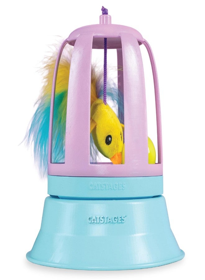 Catstages 2-in-1 Chirping Bird Interactive Cat Toy - Touch-Activated Toy with Sound and Ball Track Fun, Standalone Toy or Track Add-On, Purple - Image 1