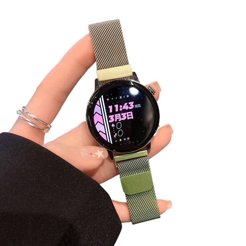 سوار ساعة ذكية سوار نايلون حلقي متوافق مع Samsung Galaxy Watch 7 Classic بملاءمة قابلة للتعديل وحزام بديل للاستخدام اليومي باللون أخضر قابل للتعديل - JOVA - Image 1