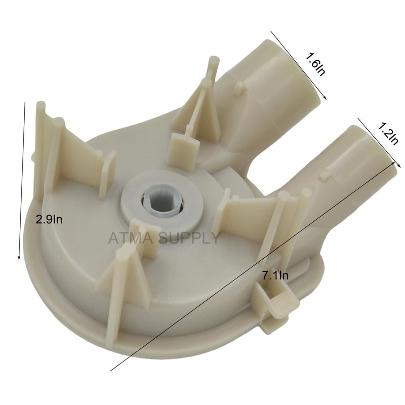 ATMA SUPPLY 3363394 قطع غيار مضخة تصريف الغسالة متوافقة مع غسالات ويرلبول كينمور ميتاج 3352492 21024 3348215 3348014 AP6008107 PS11741239 رمادي - Image 3