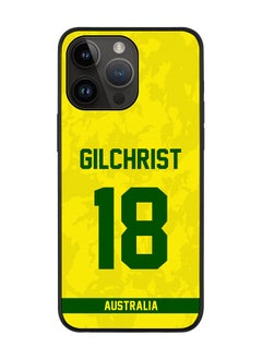 Rugged Black Edge Case iPhone 14 Pro Max, Slim fit Soft Case Flexible Rubber Edges Thin Cover - Player Name - Adam Gilchrist, Jersey Number- 18