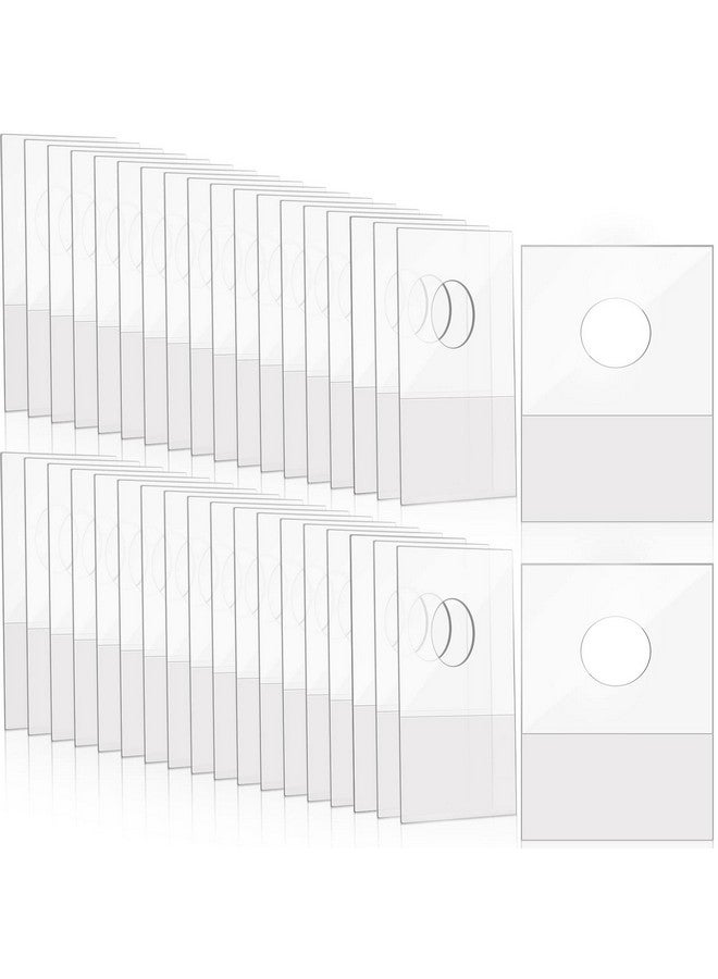 Yulejo 600 Pcs Clear Hook Hang Tabs Round Hole Hang Tags 7/8 X 11/4 Inches Self Adhesive Hanging Tabs Heavy Duty Sticky Adhesive Hang Tags Plastic Hanging Tabs For Merchandise Store Retail Displays - Image 1