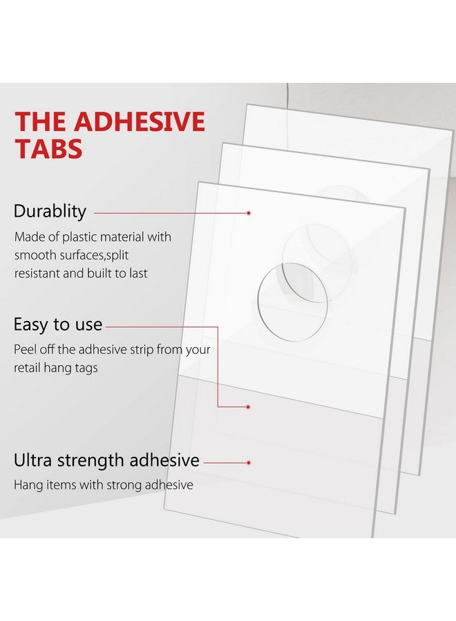 Yulejo 600 Pcs Clear Hook Hang Tabs Round Hole Hang Tags 7/8 X 11/4 Inches Self Adhesive Hanging Tabs Heavy Duty Sticky Adhesive Hang Tags Plastic Hanging Tabs For Merchandise Store Retail Displays - Image 4