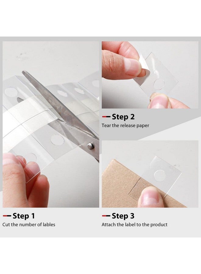 Yulejo 600 Pcs Clear Hook Hang Tabs Round Hole Hang Tags 7/8 X 11/4 Inches Self Adhesive Hanging Tabs Heavy Duty Sticky Adhesive Hang Tags Plastic Hanging Tabs For Merchandise Store Retail Displays - Image 5