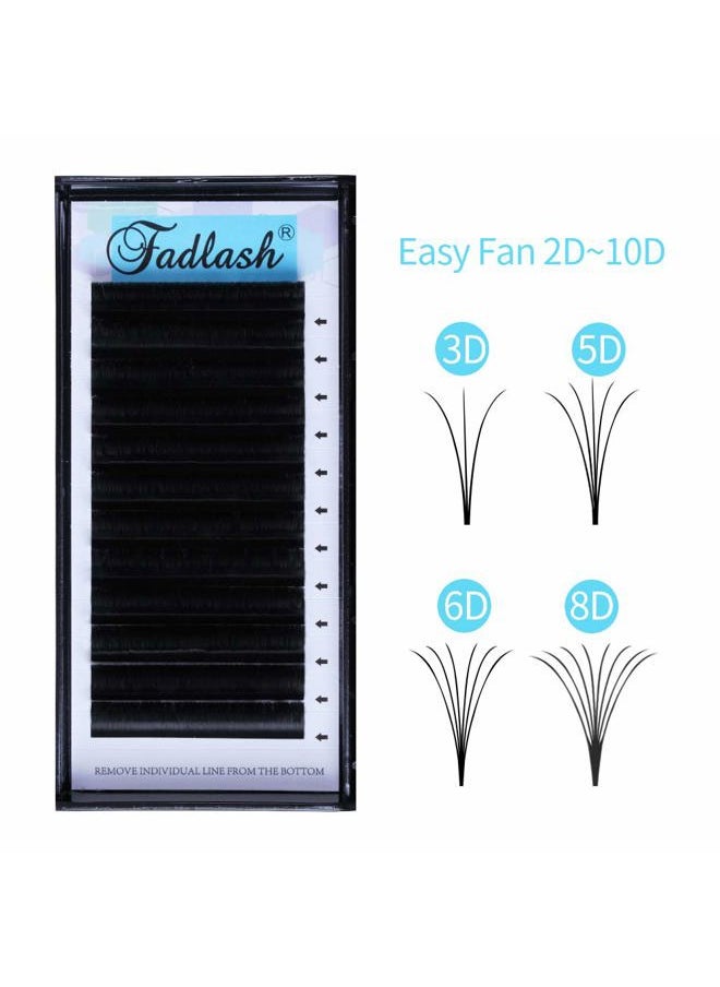FADLASH - Easy Fan Volume Lashes DD Curl 15mm 4D-20D Rapid Blooming Volume Lash Extensions Knot-free Black PBT Synthetic Soft Comfortable Eyelash Extensions - Image 1
