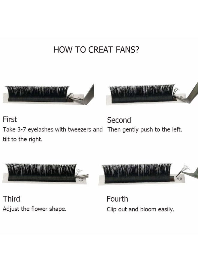 FADLASH - Easy Fan Volume Lashes DD Curl 15mm 4D-20D Rapid Blooming Volume Lash Extensions Knot-free Black PBT Synthetic Soft Comfortable Eyelash Extensions - Image 1