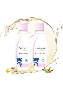 Softsens Baby Massage Oil With Vitamin E & Olive Extracts Free From Parabens And Harmful Chemicals 200Ml (Pack Of 2 White)  - Image 2