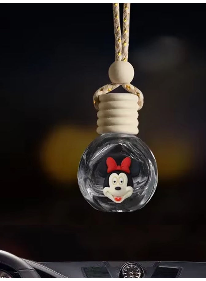 Unique and attractive refillable empty perfume bottle car mirror charm with Mickey Mouse design - Image 1