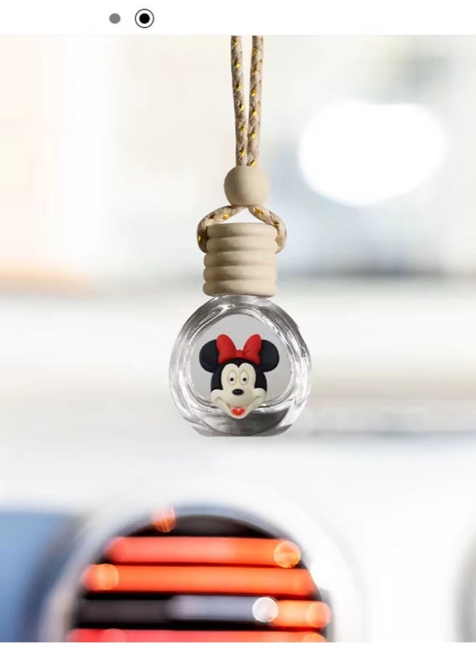 Unique and attractive refillable empty perfume bottle car mirror charm with Mickey Mouse design - Image 2