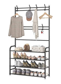AGD 4 Layers Stainless Steel Shoe Rack And Clothes Rack For Home Black  - Image 4