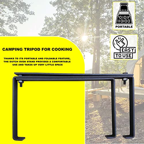OC TRADE 14 Inch Camping Tripod for Cooking, Camping Cooking Stand, Tripod Grill, Fire Tripod for Cooking, Cast Iron Stand, Dutch Oven Stand, Fire Pit Stand, Dutch Oven Tripod, Cooking Tripod for Campfire - Image 4