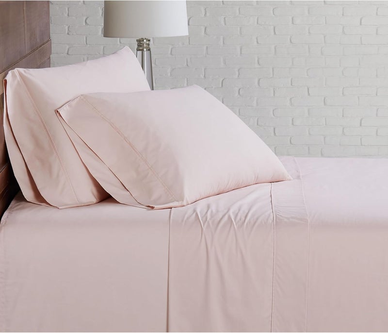 CANNON Solid Percale Blush 4 Piece King Sheet Set - Image 1