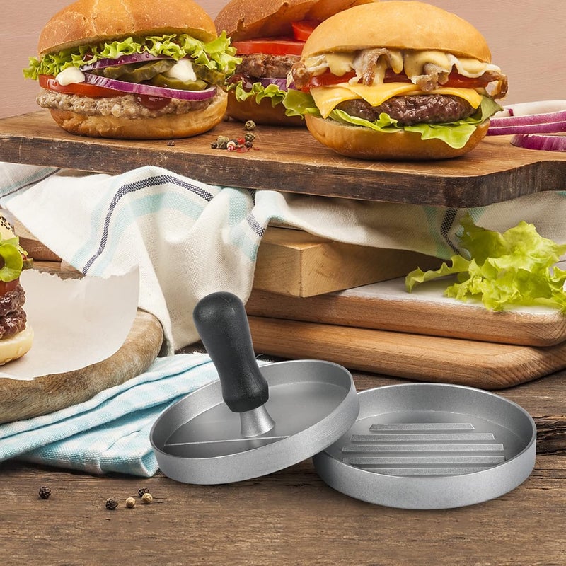 YSSHUI Burger Press, Non-Stick Meat Patty Hamburger Maker for Making Quarter Lb or Large 1/3 Pound Stuffed Pocket Burgers, Aluminum for BBQ Grill (100 Wax Paper) - Image 5