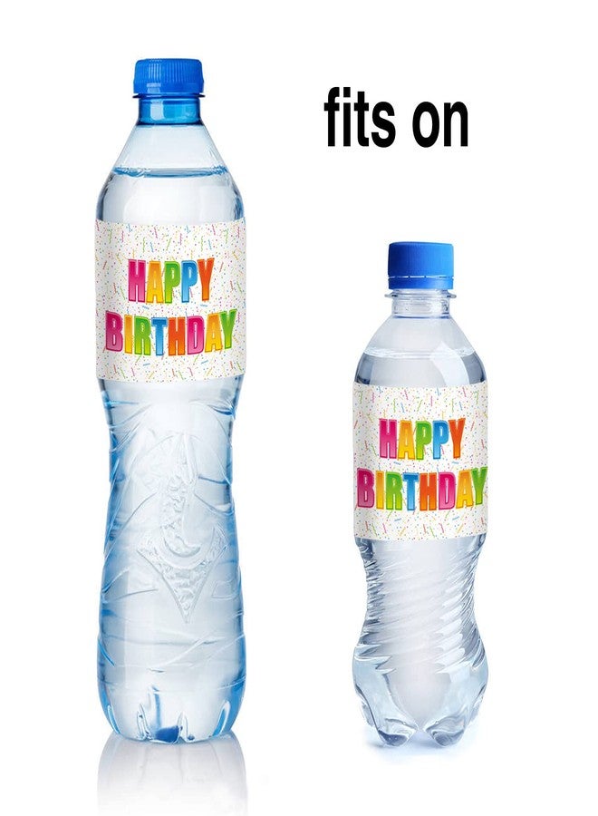 None/Brand None Brand Colorful Happy Birthday Party Water Bottle Labels, Stickers, Decorations, Favor, 2 x 8 Inch, 24 Count - Image 3