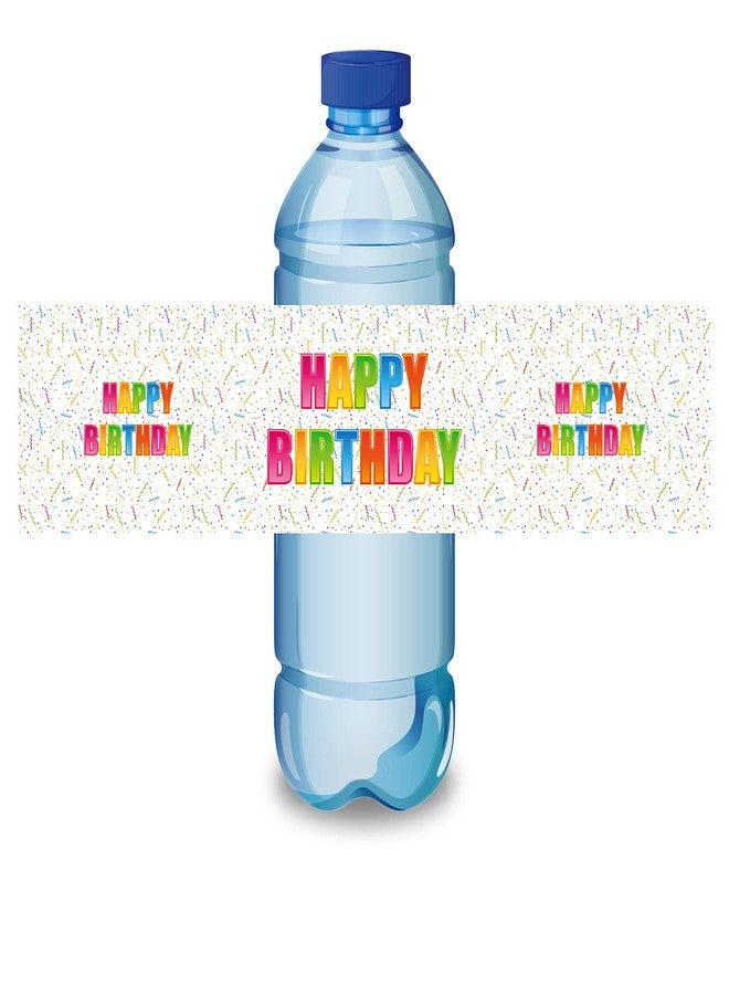 None/Brand None Brand Colorful Happy Birthday Party Water Bottle Labels, Stickers, Decorations, Favor, 2 x 8 Inch, 24 Count - Image 1