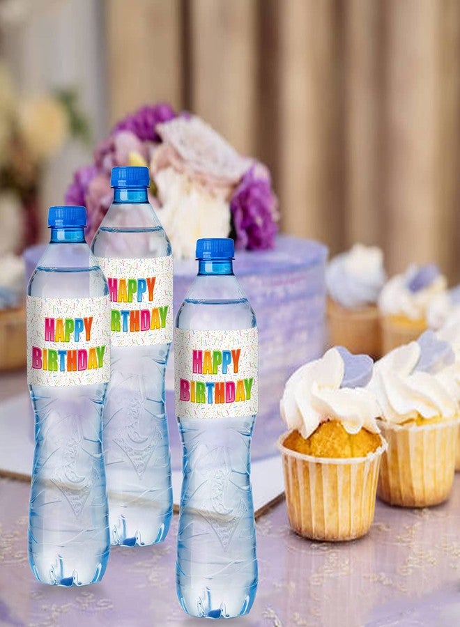None/Brand None Brand Colorful Happy Birthday Party Water Bottle Labels, Stickers, Decorations, Favor, 2 x 8 Inch, 24 Count - Image 4