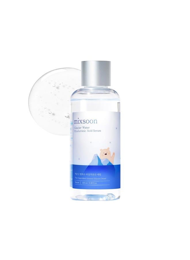 mixsoon Glacier Water Hyaluronic Acid Serum-Deep Hydration and Cooling for Face, Refreshing Lightweight Texture 100ml / 3.38 fl.oz. Korean Glass Skin Care - Image 1
