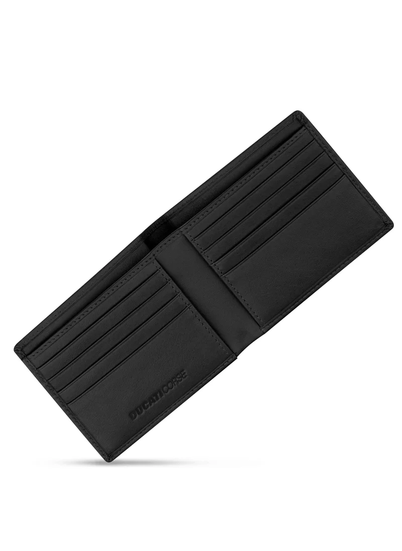 Ducati Corse Nastro Black Genuine Leather Wallet For Men