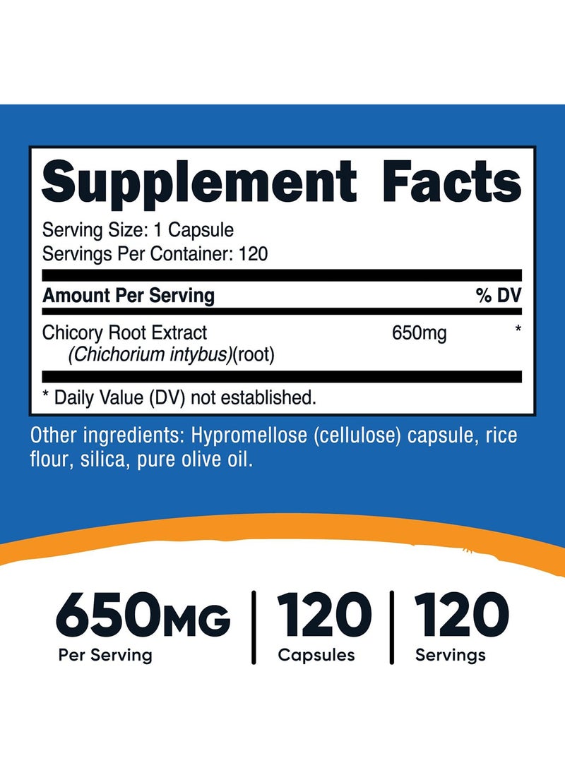 جذر الهندباء 650 ملغ لكل جرعة 120 كبسولة - Image 2