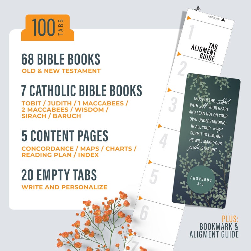 OFFILICIOUS Book Bible Tabs â€“ 100 Soft-Touch, Laminated Bible Tabs for Holy Bible â€“ Durable Tabs for Bible â€“ Protestant & Catholic Bible Tabs Large Print â€“ Green & Blue Bible Tabs for Women & Men - Image 2