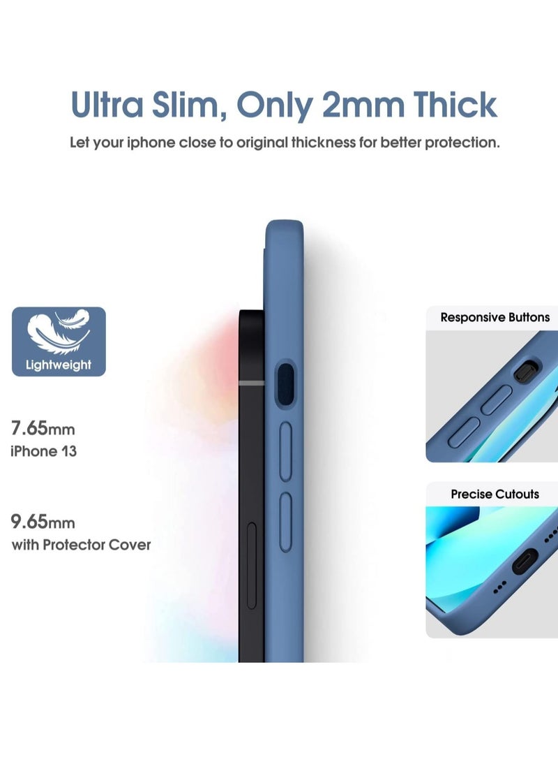 ELTRAZONE Liquid Silicone Protective Case for iPhone 13 - Blue, Camera Protection, Anti-Fingerprint, Built-In Microfiber Lining, Designed for 6.1" iPhone 13 - Image 4