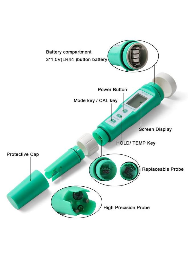 Thoraya - PH Tester IP67 Waterproof Large Screen Auto Temp Compensation Water Quality Tester for TDS EC ORP SALT H2 S.G Fertility - Image 1