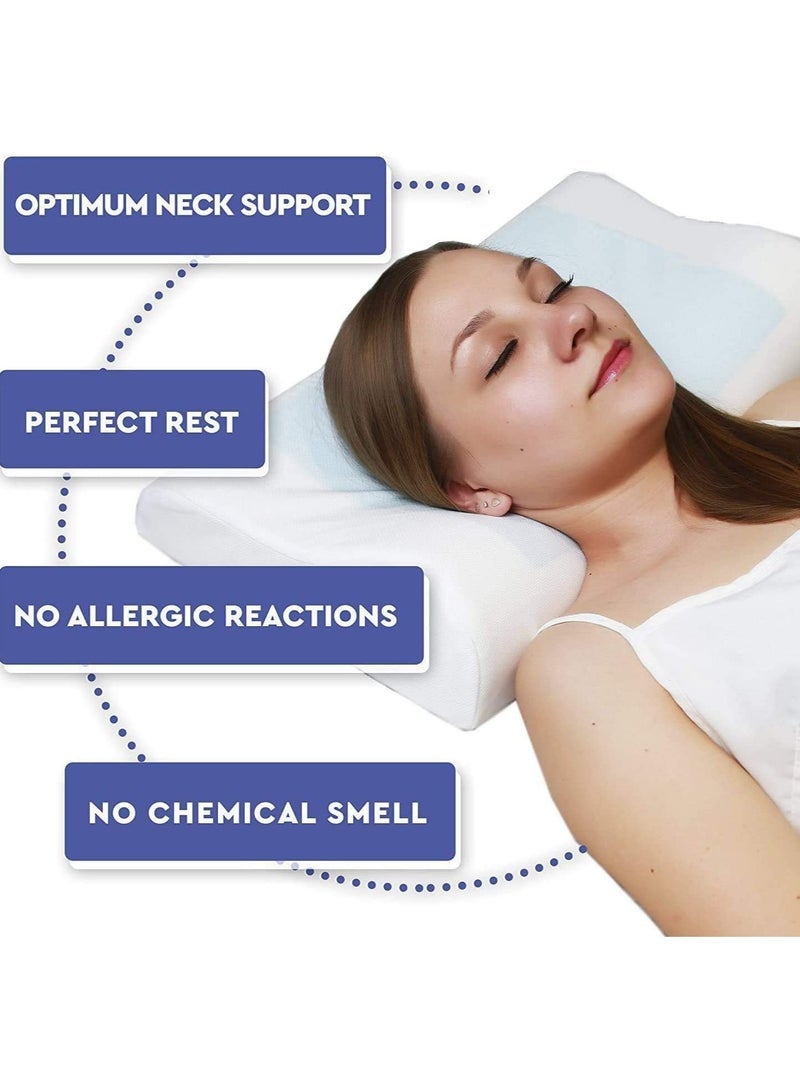 إلترازون Pillow, Memory Foam Pillow For Best Sleep, Orthopaedic Neck Back Head Support Contour Cervical Pillows  - Image 3