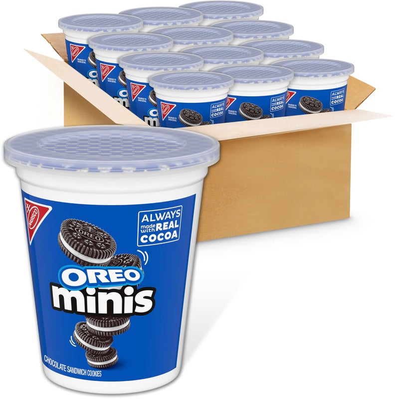 OREO Minis Chocolate Sandwich Cookies, 12 - 3.5 oz Snack Cups - Image 1