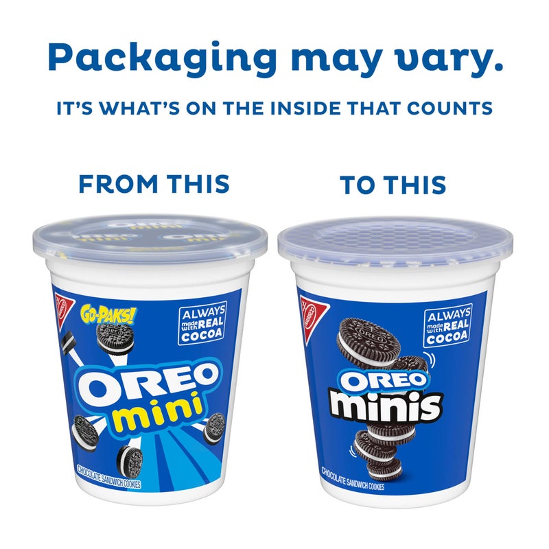 OREO Minis Chocolate Sandwich Cookies, 12 - 3.5 oz Snack Cups - Image 3
