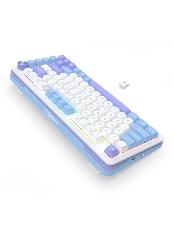 REDRAGON K681 CYRUS PRO edition ,Wireless RGB Gaming Keyboard 75% gasket mounted , hot Swappable Compact Mechanical Keyboard Dedicated Arrow Keys, for PC and laptop use in home and office - Black Switch - Image 4