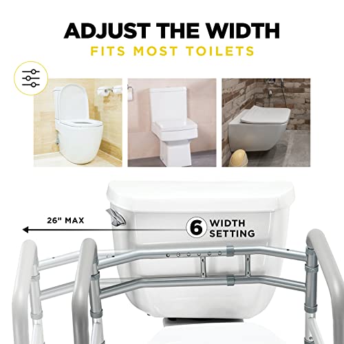 Medical king Toilet Safety Rail - Adjustable Detachable Toilet Safety Frame with Handles Heavy-Duty Toilet Safety Rails Stand Alone - Toilet Safety Rails for Elderly, Handicapped - Fits Most Toilets - Image 3