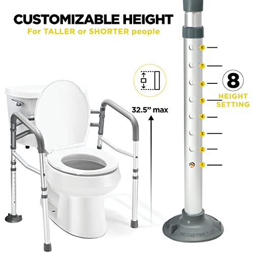 Medical king Toilet Safety Rail - Adjustable Detachable Toilet Safety Frame with Handles Heavy-Duty Toilet Safety Rails Stand Alone - Toilet Safety Rails for Elderly, Handicapped - Fits Most Toilets - Image 4