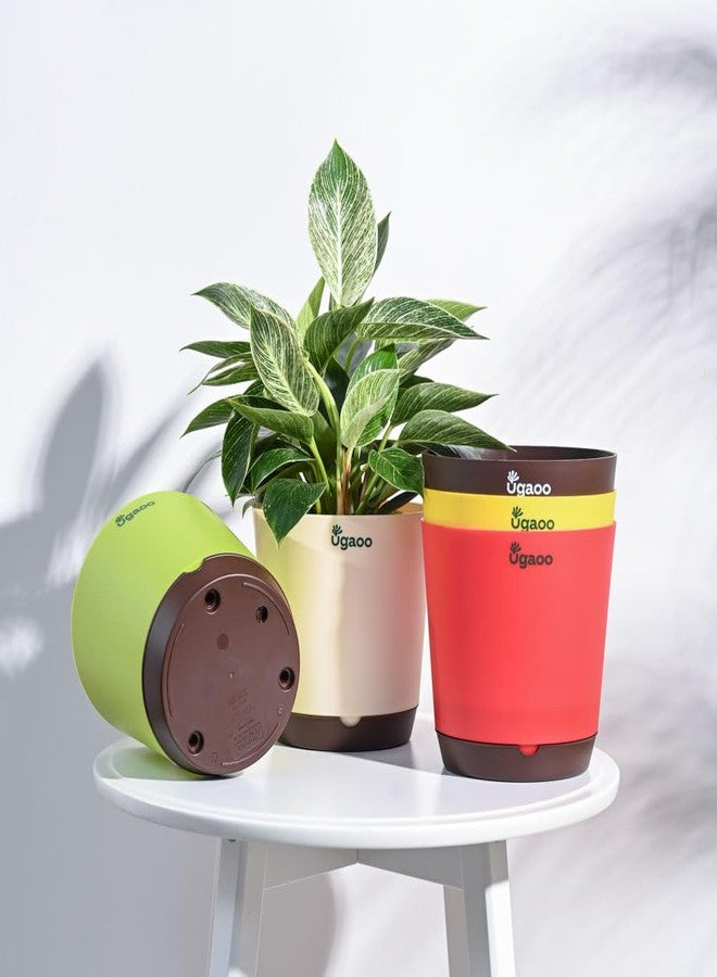 UGAOO Self Watering Pots Planter for Plants - 7.5 Inch, Round, Set of 5 Multicolour - Image 1