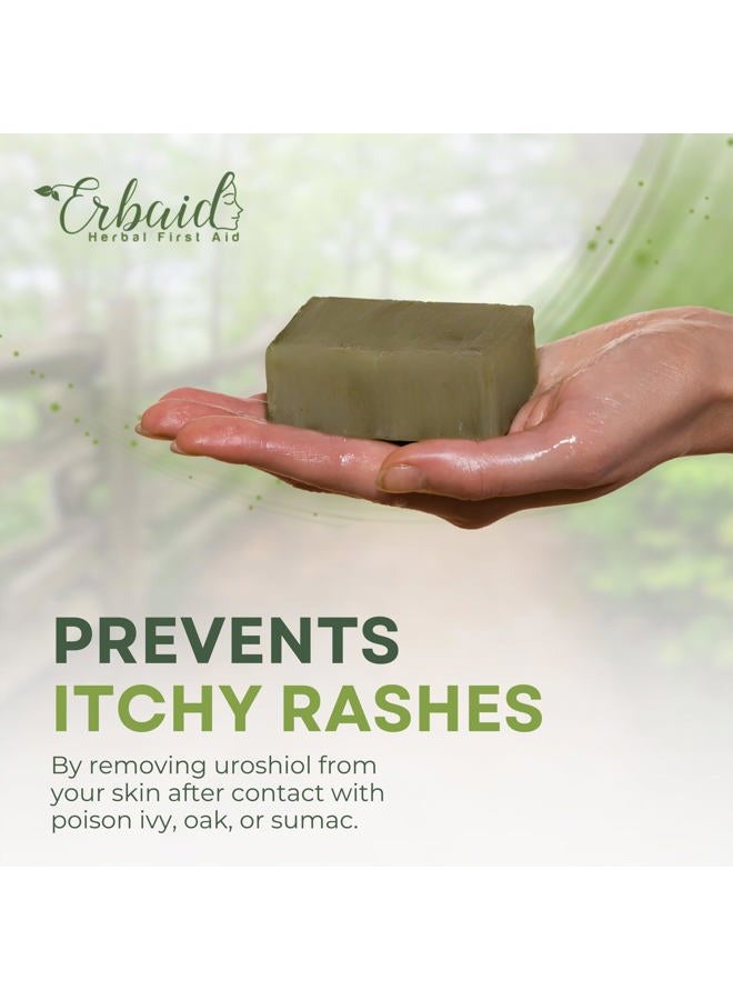 Erbaid Poison Ivy Soap Bar – All Natural Poison Ivy Treatment – Anti-Itch Skin Cleanser Wash for Poison Ivy, Poison Oak & Sumac – Removes Oils, Soothes & Relieves Rashes – 5oz Jewelweed Soap Made in USA - Image 3