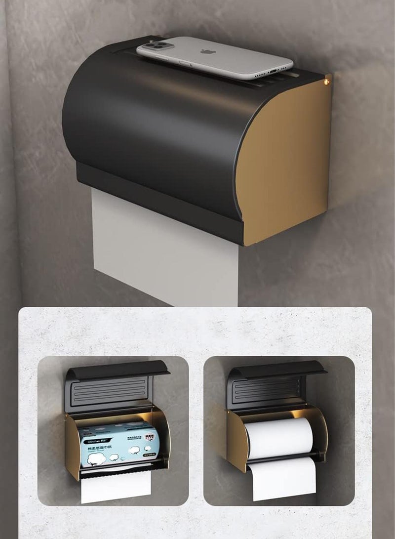 مونوج 3 قطع إكسسوارات الحمام أدوات الحمام رف مناشف مقاوم للماء صندوق مناديل مزدوج الحائط معلق سلة. - Image 2