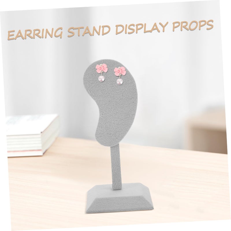 Gray Velvet Earring Display Stand Jewelry Organizer Rack for Home Retail Salon Desktop Storage - Image 5