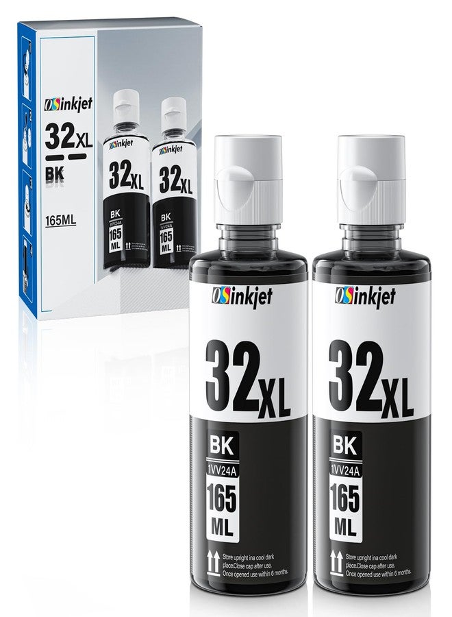 Osinkjet 32XL Black Ink Bottle Compatible for HP Smart Tank 7602 5101 6001 7301 651 551 5000 580 Printer, 32 XL Ink Bottle Set for Smart Tank Plus 570 578 590 Ink Refill 2-Pack 165ml,1VV24AN - Image 1